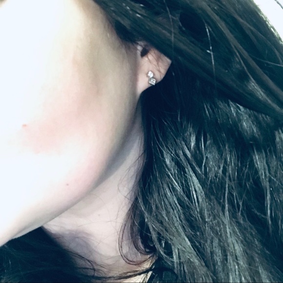 NEW: Fashionable Dainty Sterling Silver [Stamped 925s] CZ Post Stud Earrings - Picture 8 of 16